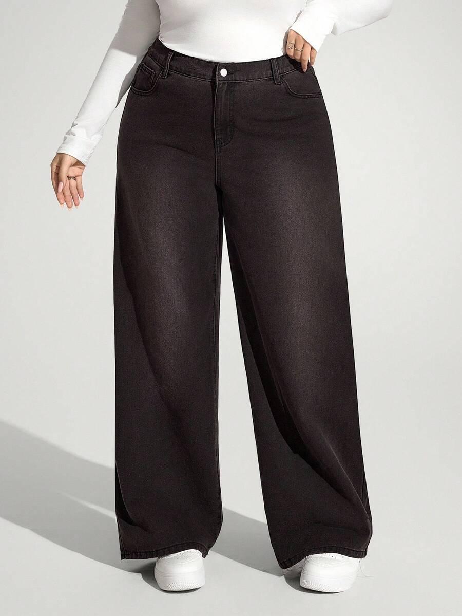 SZEROKIE SPODNIE JEANS