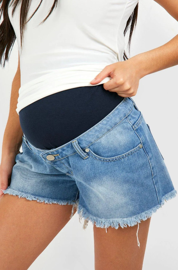 KRÓTKIE SPODENKI CIĄŻOWE JEANS