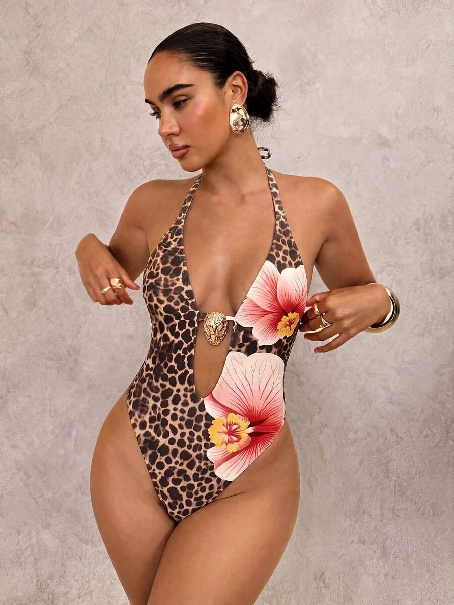 jednoczęściowy strój kąpielowy animal print