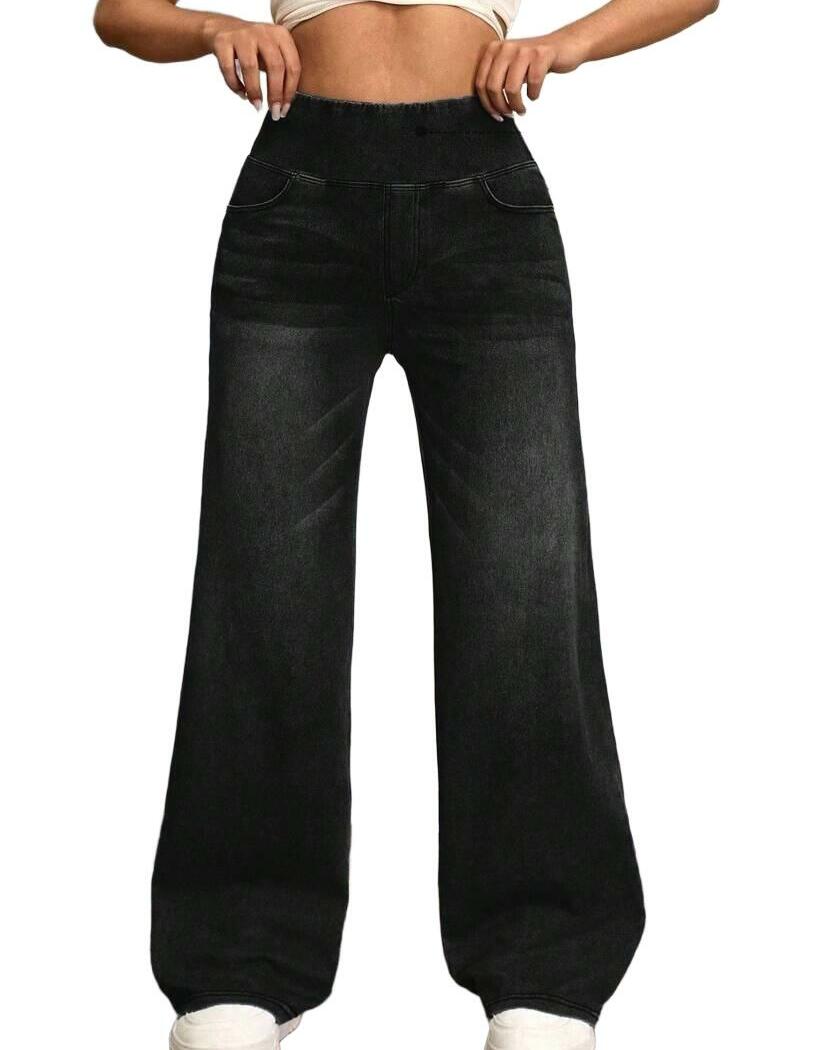 CZARNE SPODNIE JEANS 