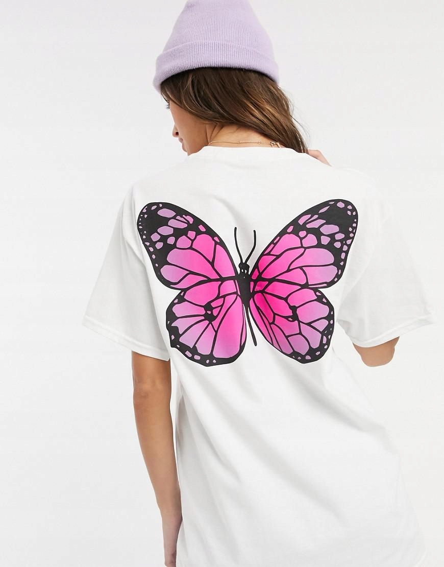 biały t-shirt nadruk