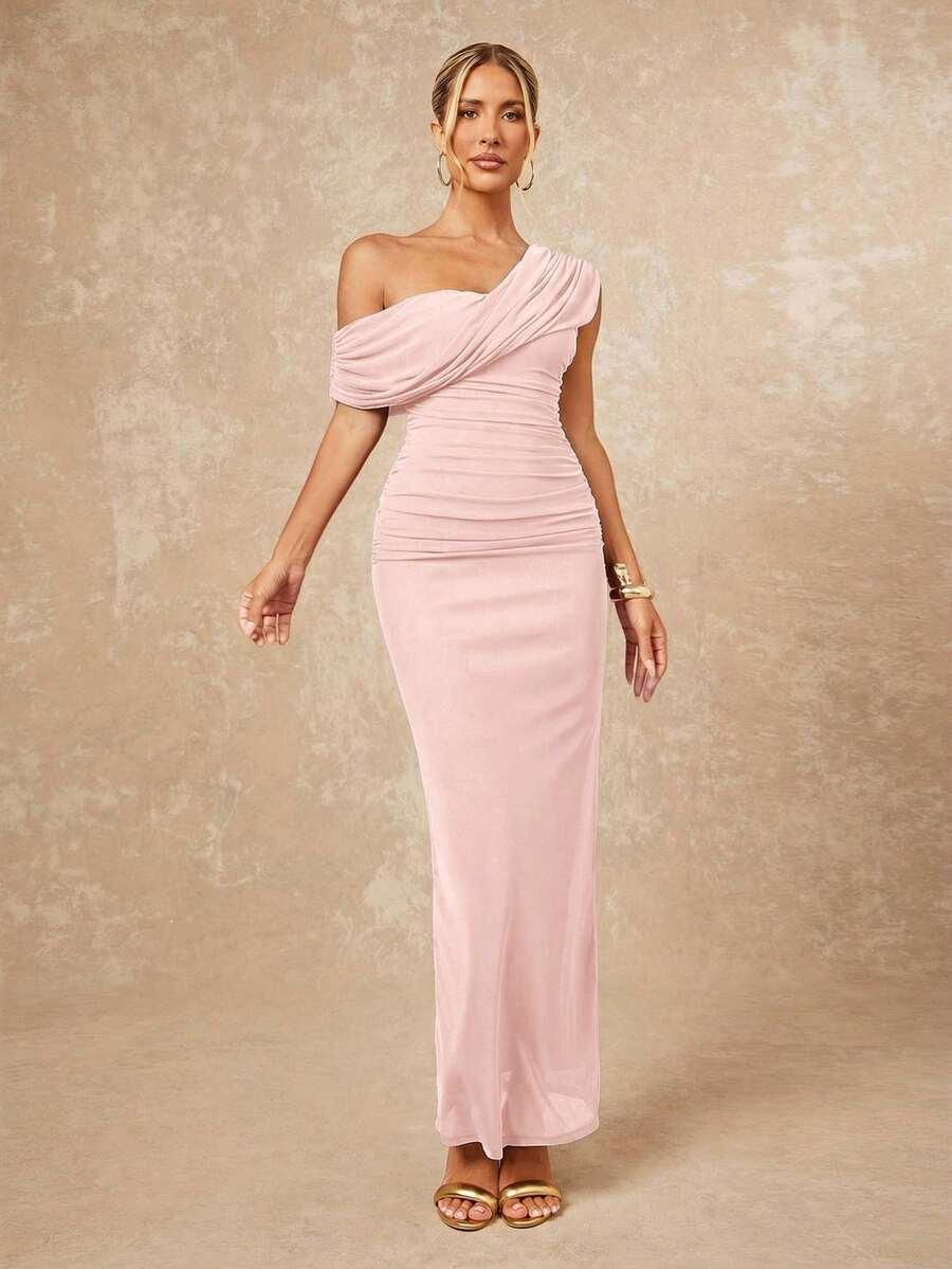 różowa maxi sukienka