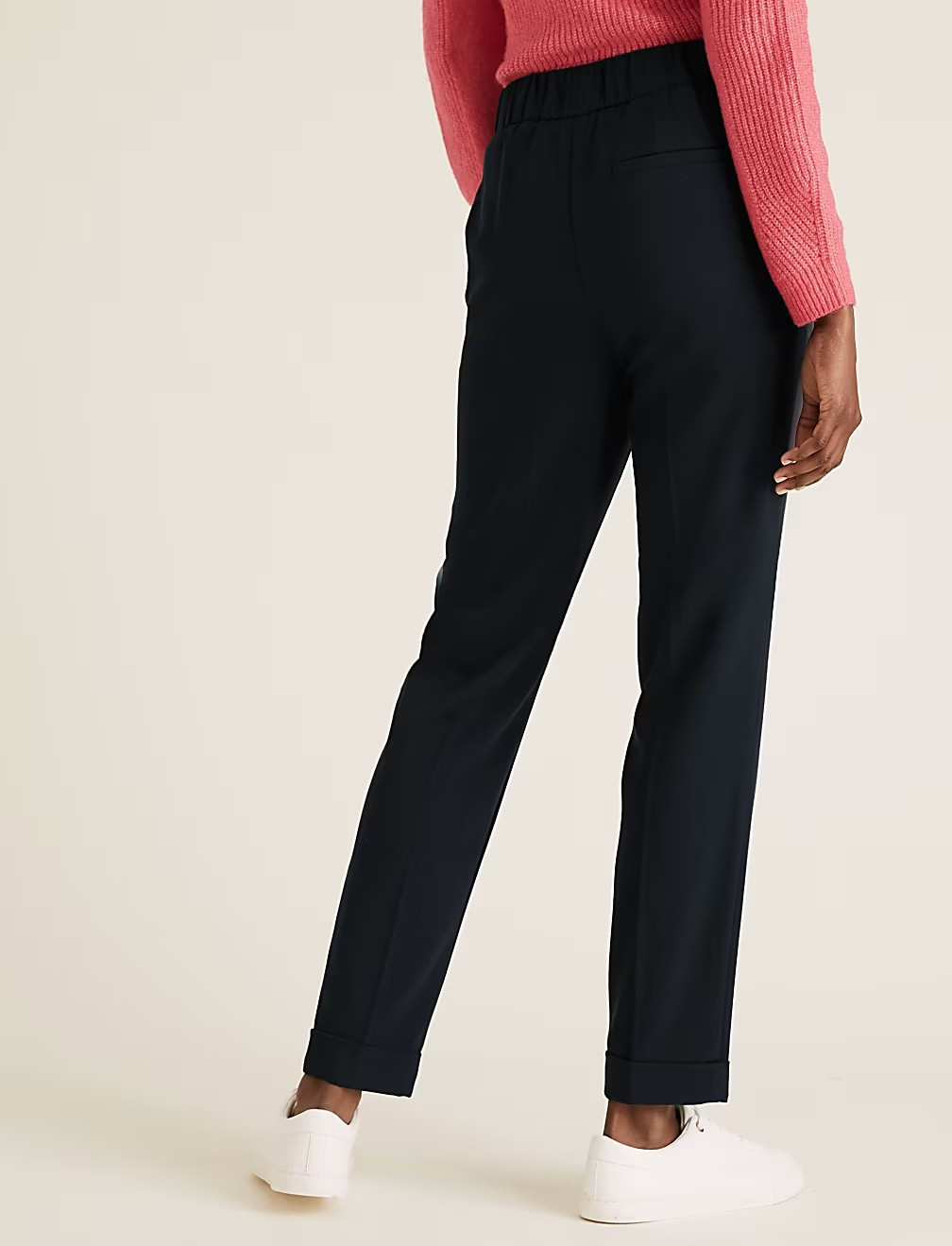 GRANATOWE SPODNIE CASUAL T59-5010-F0
