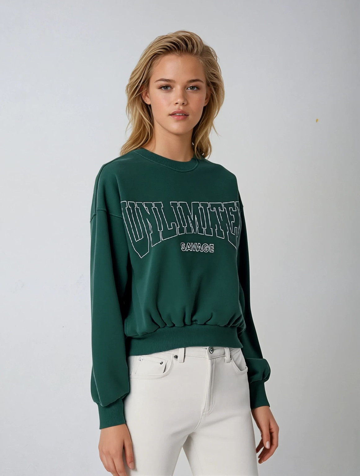 ZIELONA BLUZA NADRUK