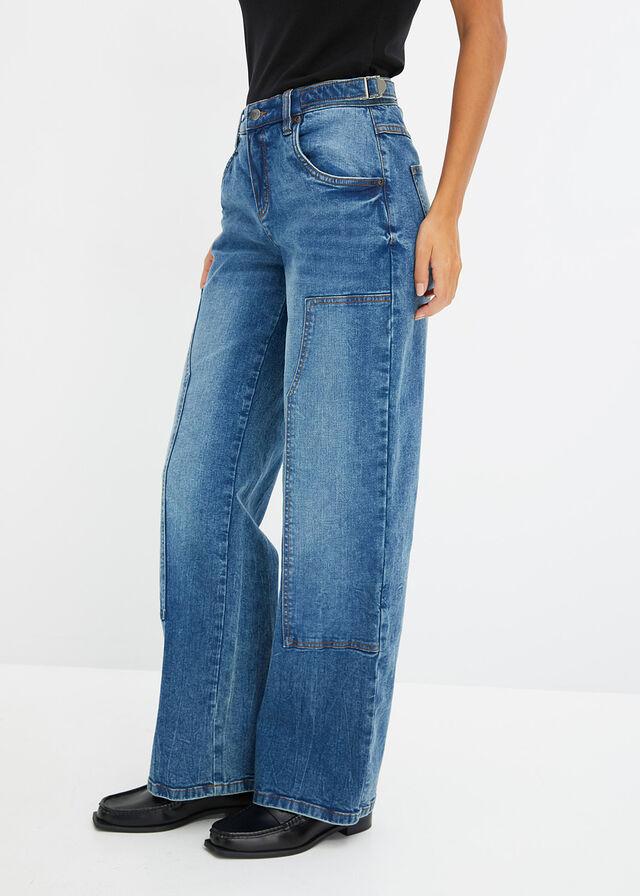 SPODNIE DAMSKIE CASUAL BAGGY PLUS SIZE BAWEŁNIANE DŁUGIE NOGAWKI