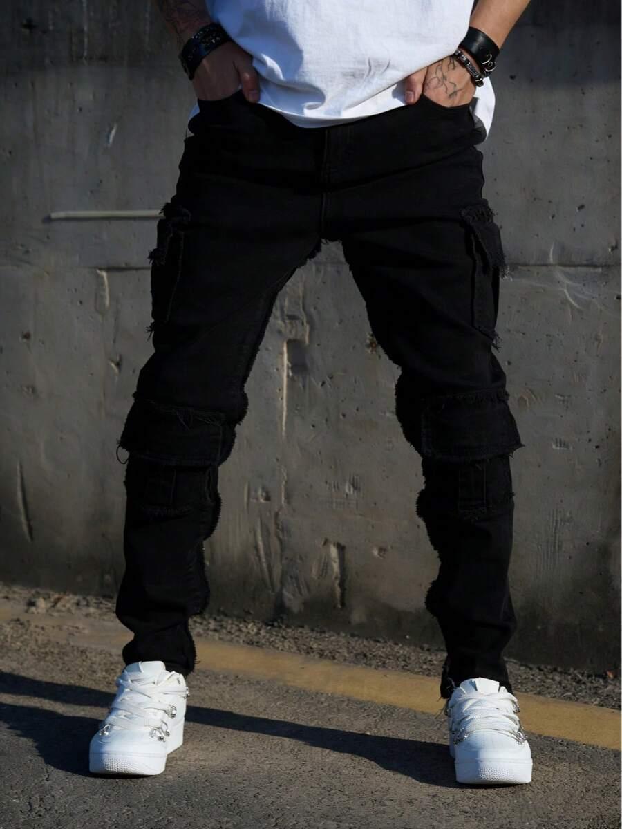 czarne spodnie jeans