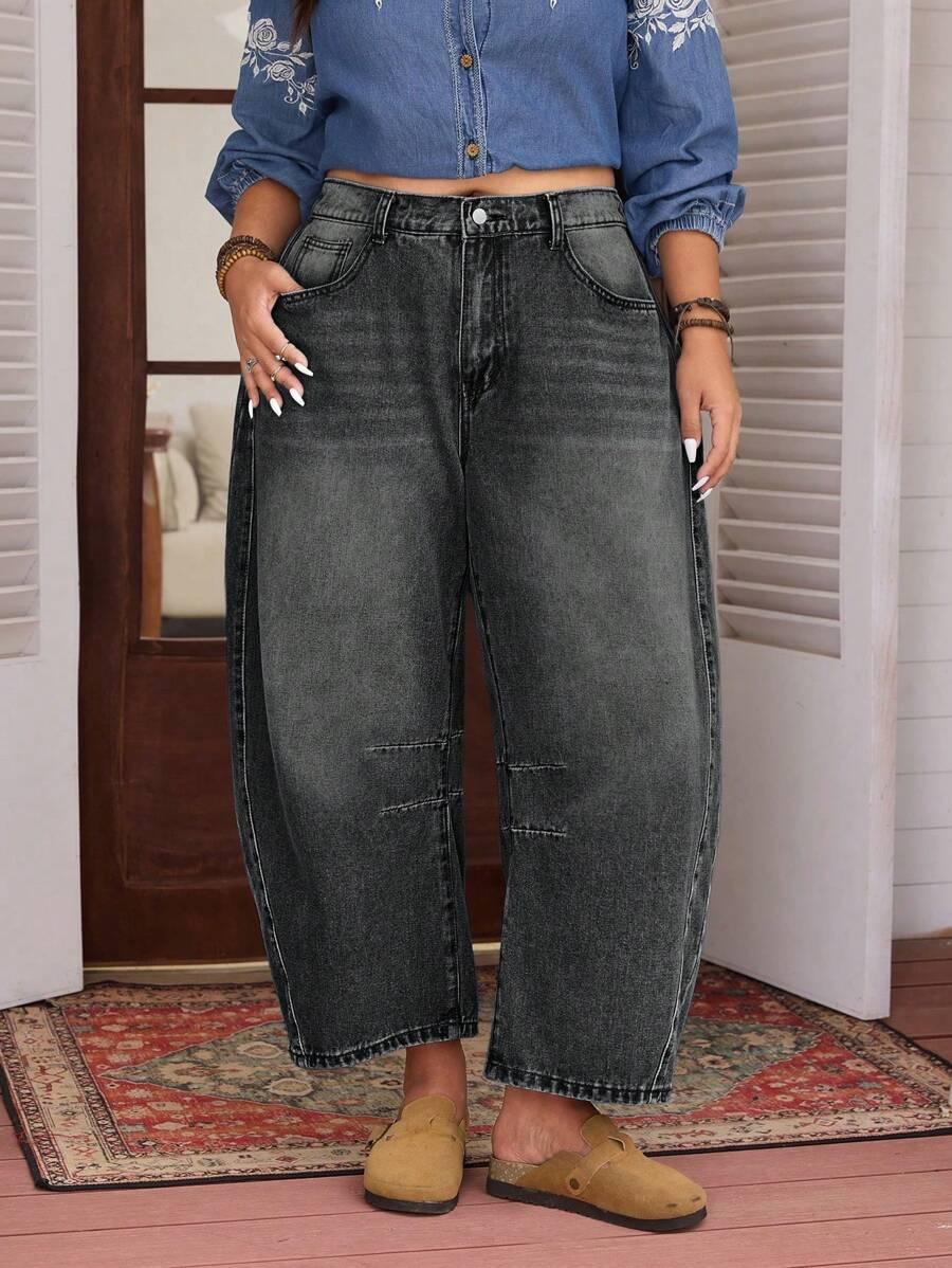CZARNE SPODNIE JEANS