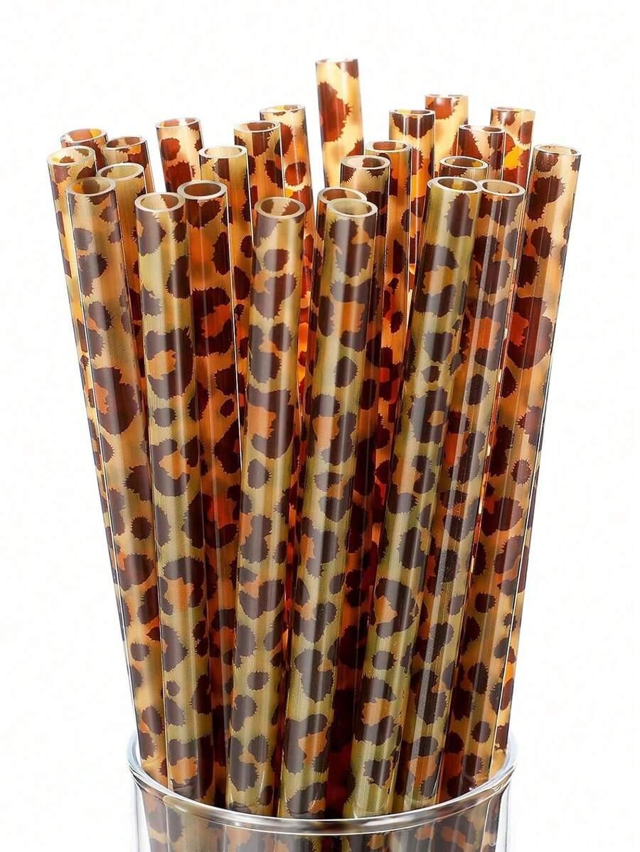 słomki animal print 10-pack
