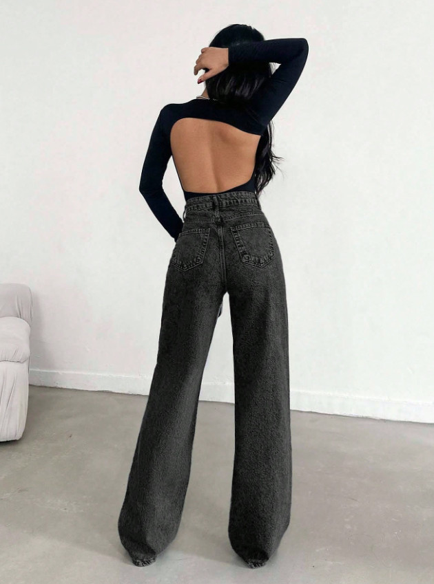 CZARNE SPODNIE JEANS