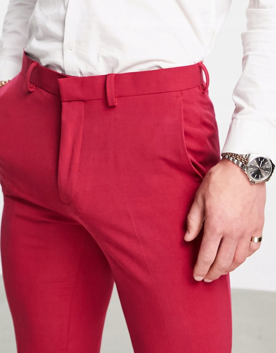 CZERWONE ELEGANCKIE SPODNIE 