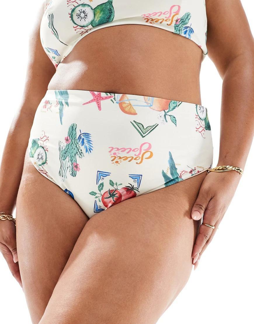 DÓŁ OD BIKINI Z WYSOKIM STANEM PRINT