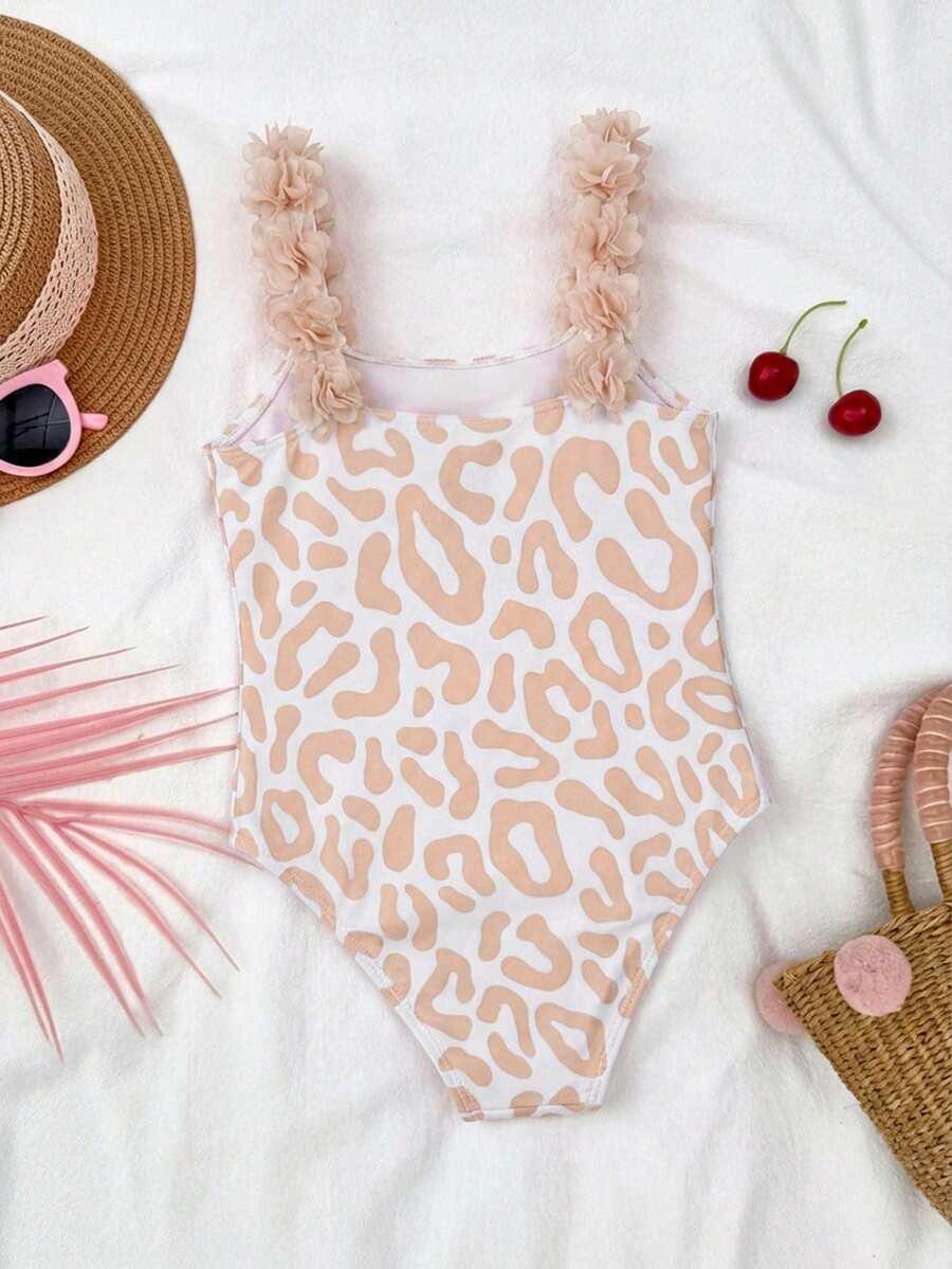 dwuczęściowy strój kąpielowy animal print zdobienia