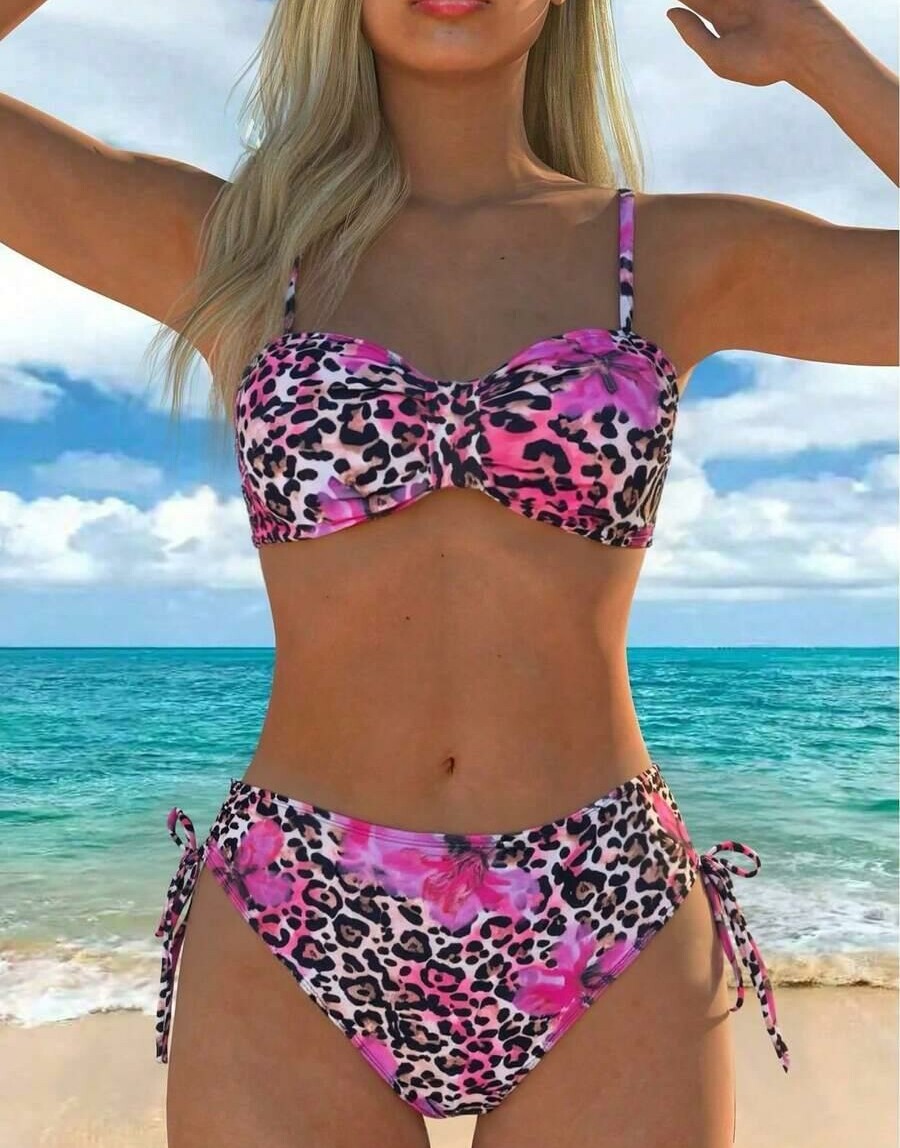 DWUCZĘŚCIOWY STRÓJ KĄPIELOWY ANIMAL PRINT