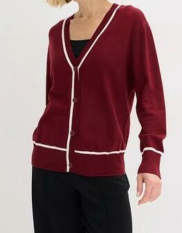 SWETER ROZPINANY Z DEKOLTEM W SEREK