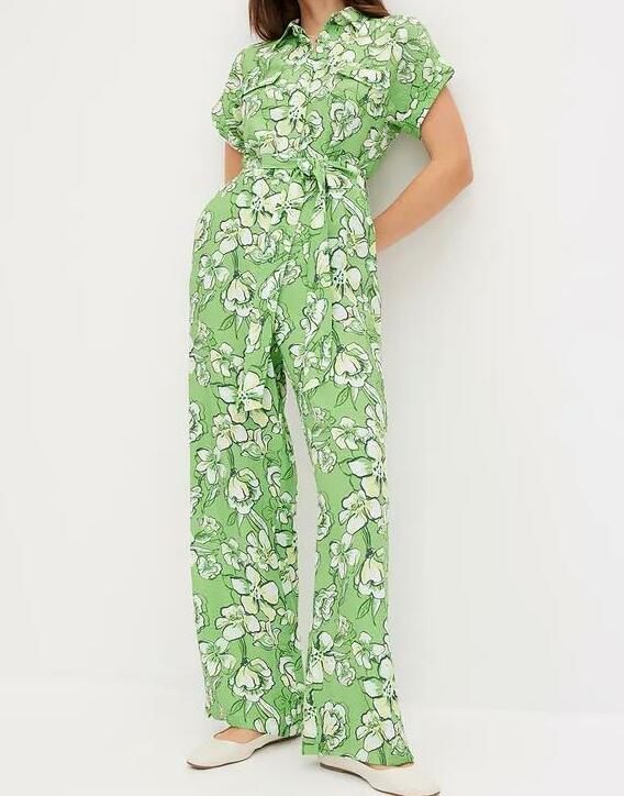 KOMBINEZON DAMSKI CASUAL PLUS SIZE Z KOŁNIERZYKIEM