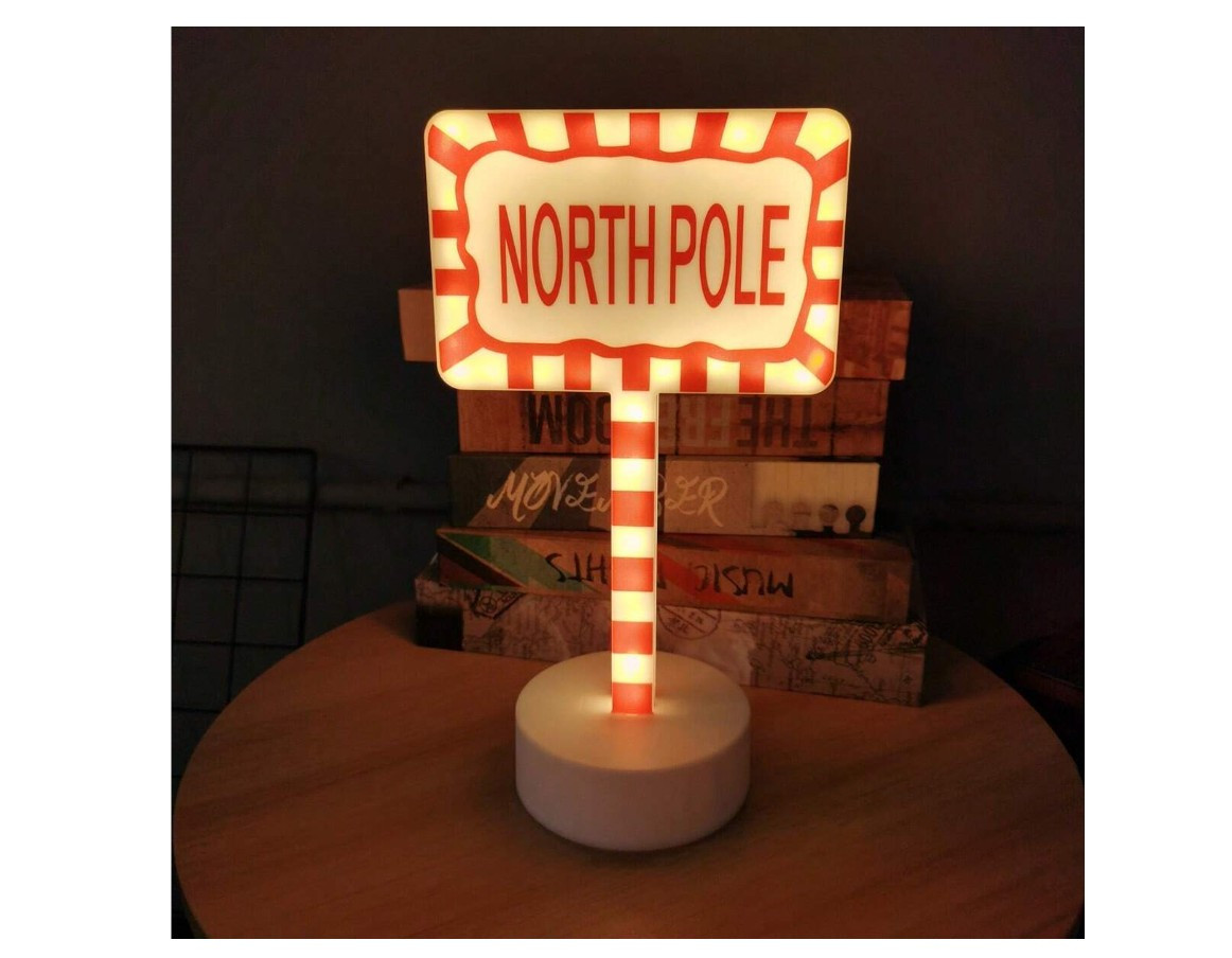 lampka dekoracyjna napis north pole
