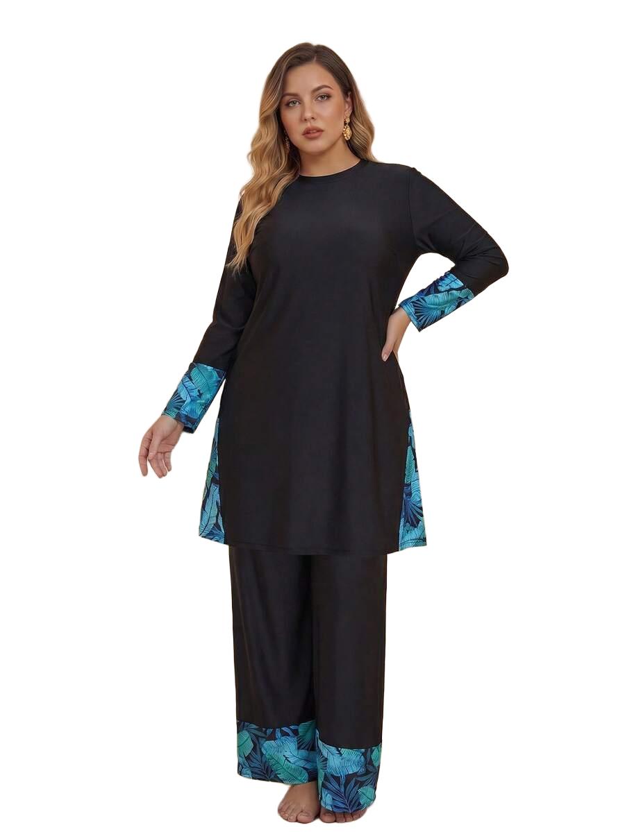 BURKINI DAMSKIE Z KONTRASTOWYM WYKOŃCZENIEM