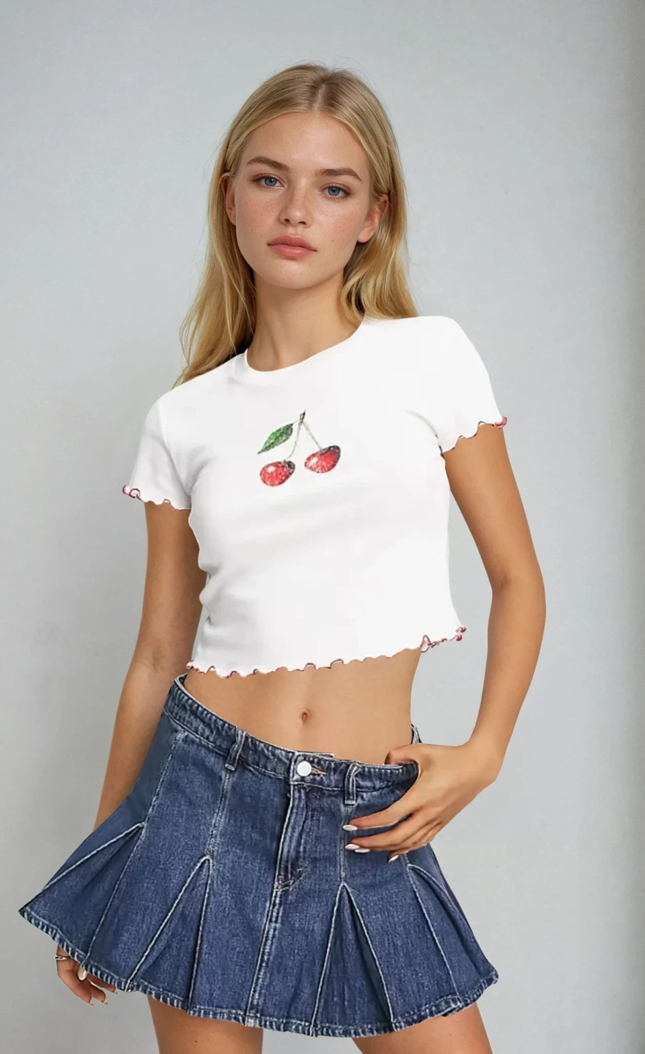 NIEBIESKA MINI SPÓDNICA JEANS