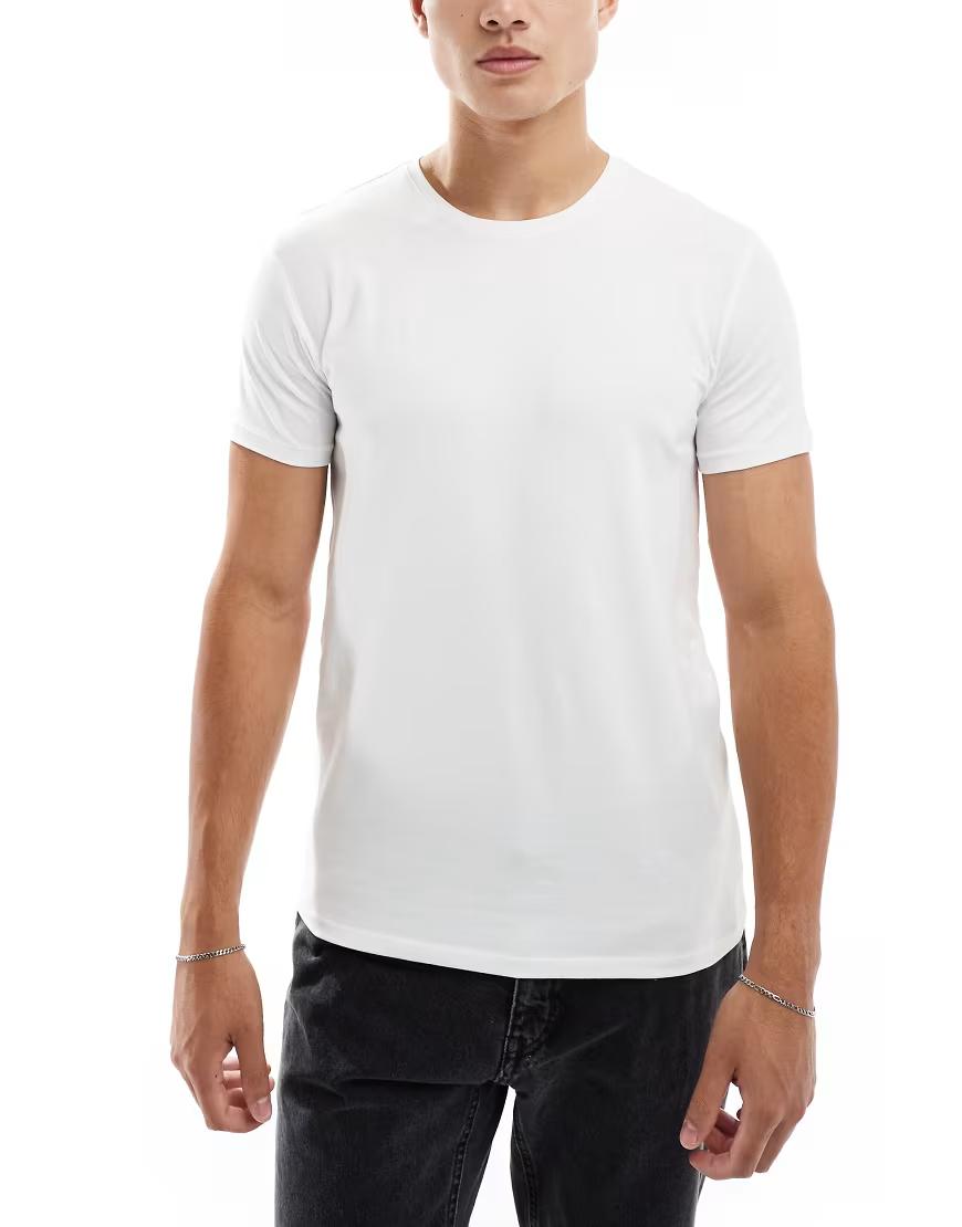 klasyczny biały t-shirt okrągły dekolt
