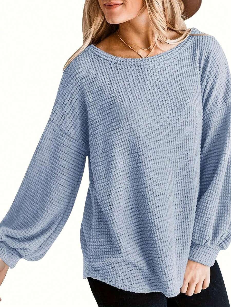 niebieski dzianinowy sweter 