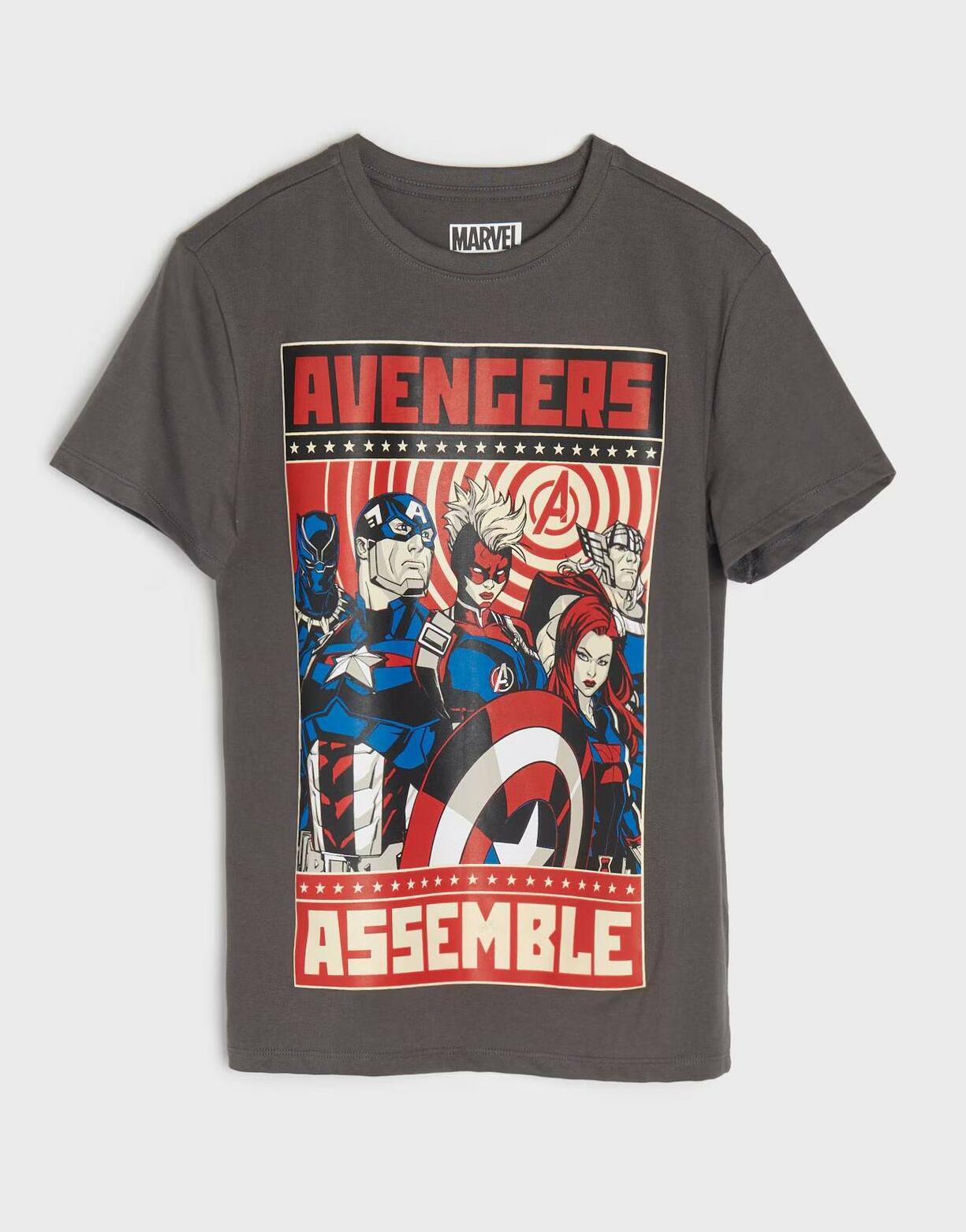 szary t-shirt nadruk Avengers