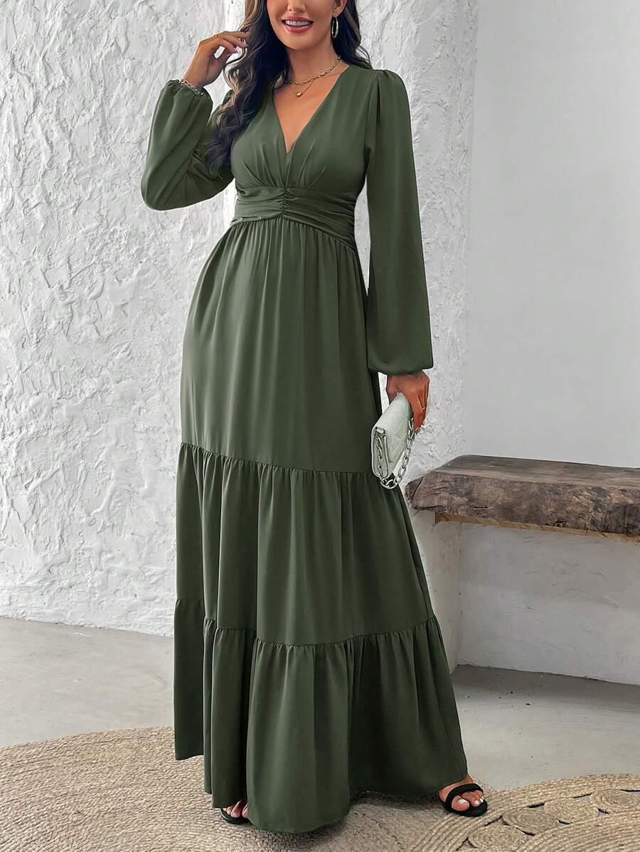 maxi sukienka v neck 