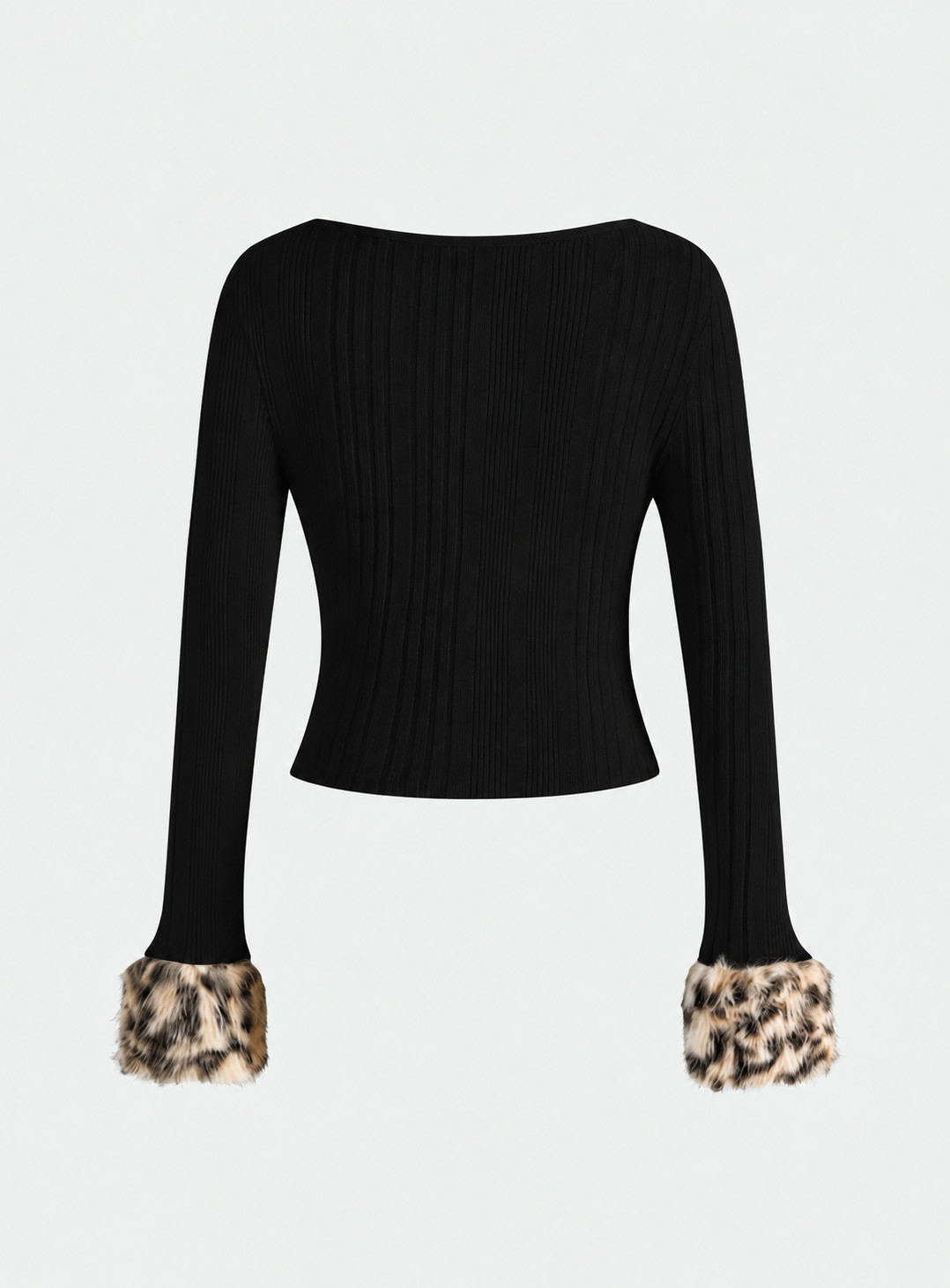 czarny sweter animal print