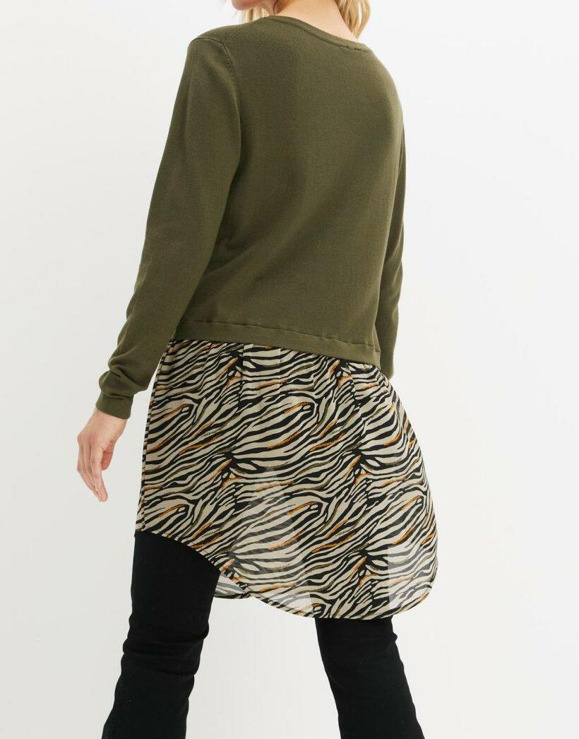 SWETER ZE WSTAWKĄ KOSZULOWĄ