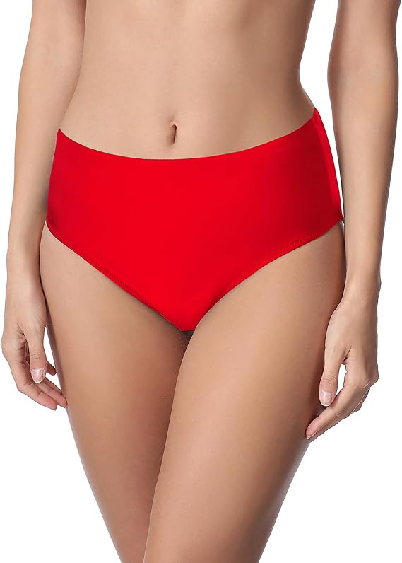 czerwony dół od bikini wysoki stan