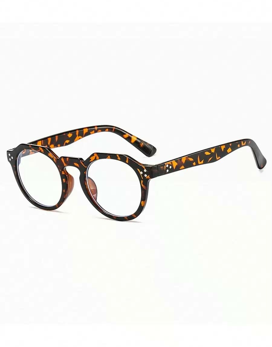 okulary zerówki animal print z etui