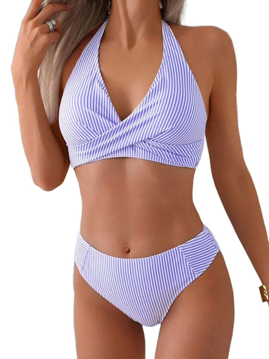 DWUCZĘŚCIOWY KOMPLET BIKINI W PASKI