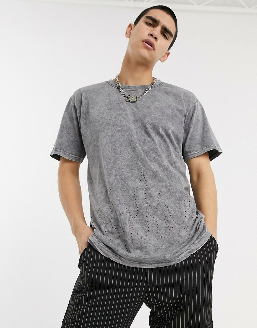 T-SHIRT OVERSIZE WASH EFFECT ZDOBIENIE