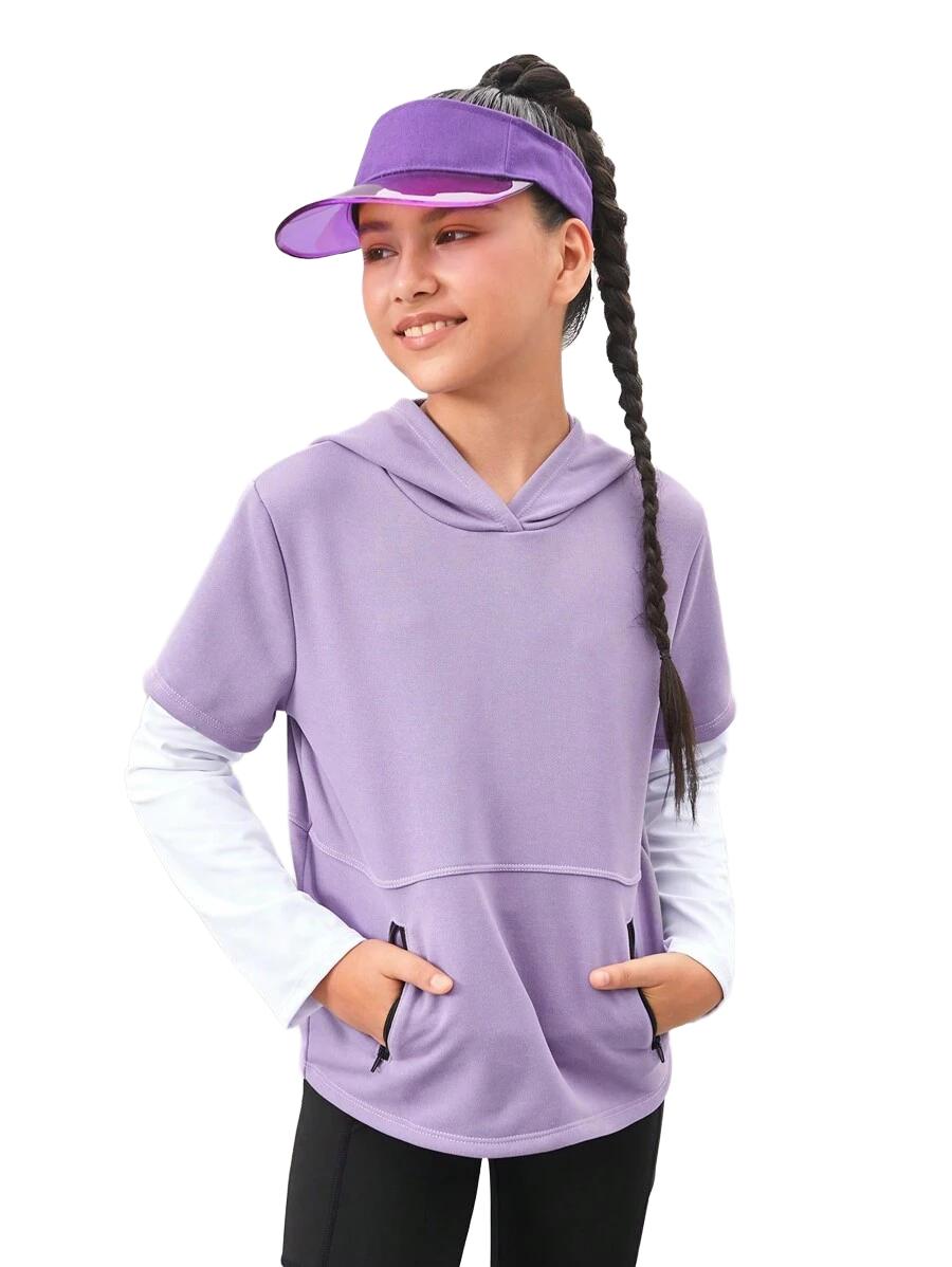 FIOLETOWA BLUZA Z KAPTUREM 