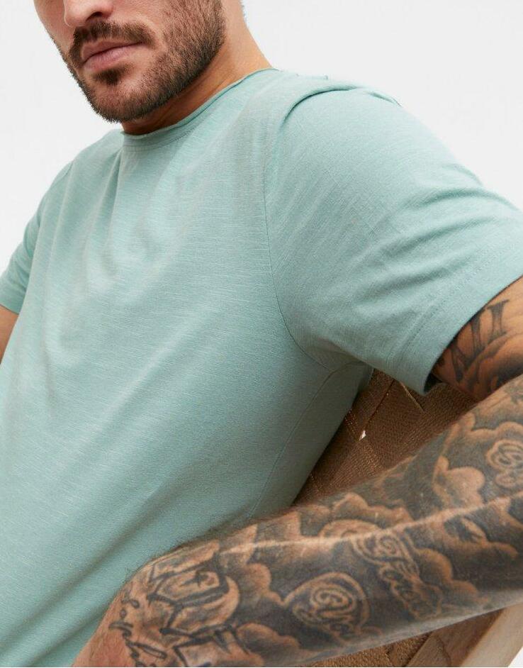  BAWEŁNIANY T-SHIRT MĘSKI Z OKRĄGŁYM DEKOLTEM