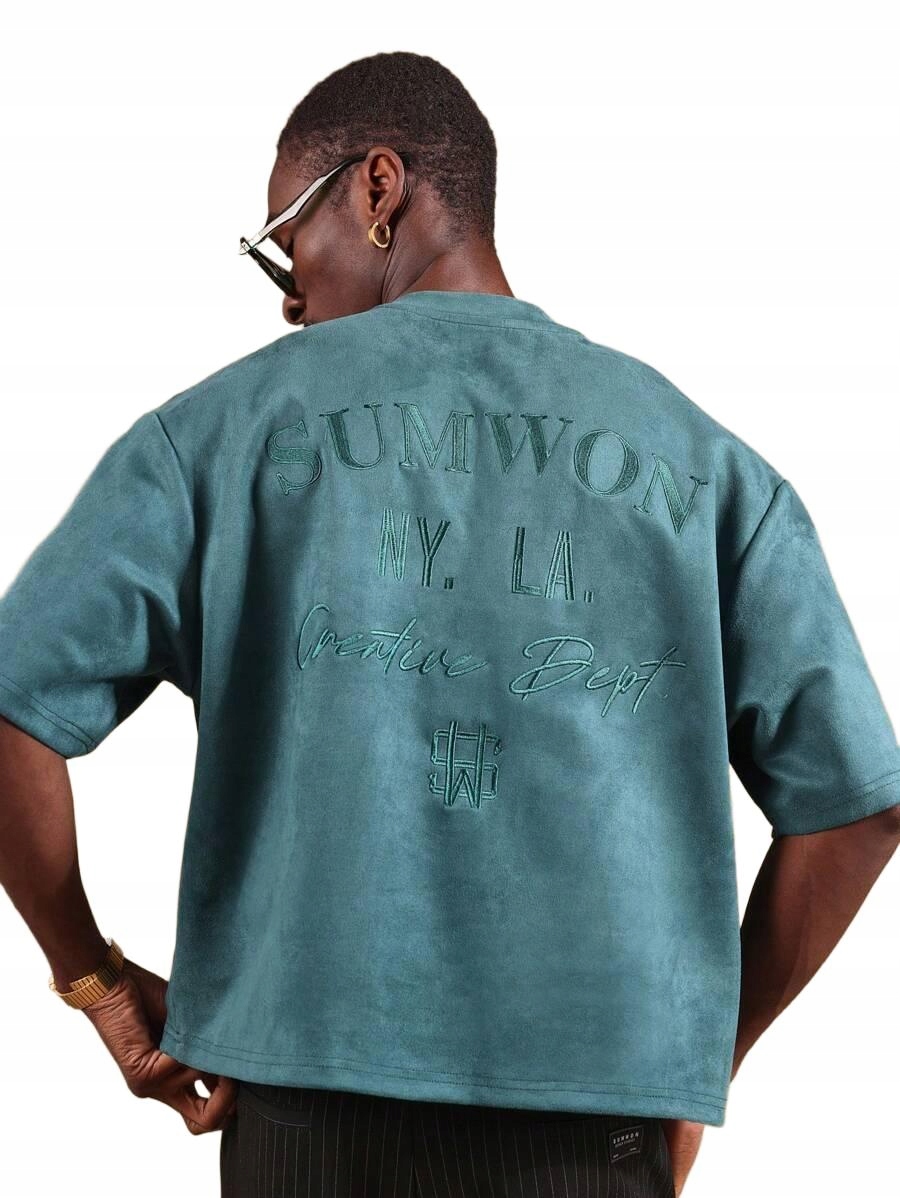 zielony t-shirt haft