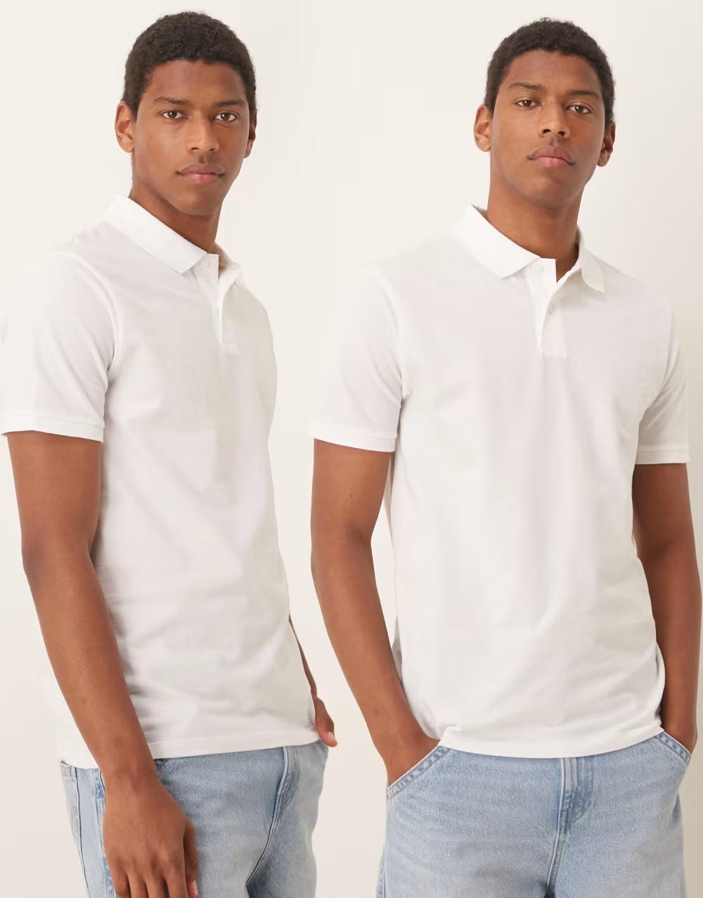 BIAŁA KOSZULKA POLO 2 PACK