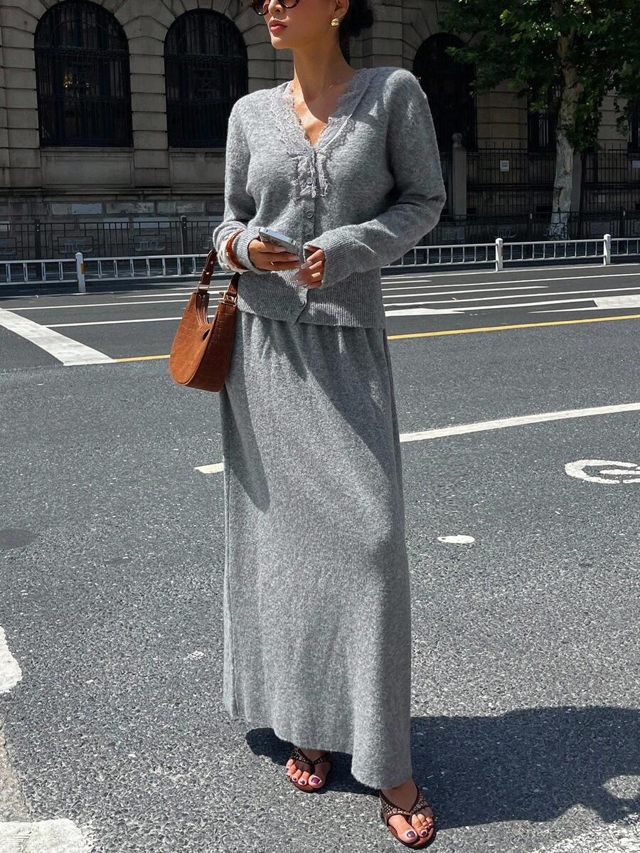 komplet sweter spódnica