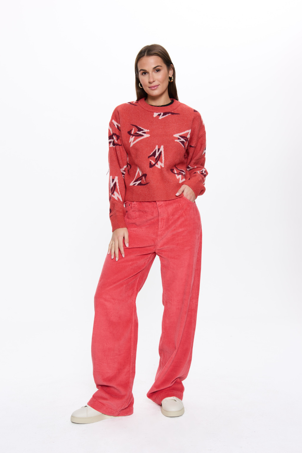 CZERWONY SWETER WZÓR 1750057-33035
