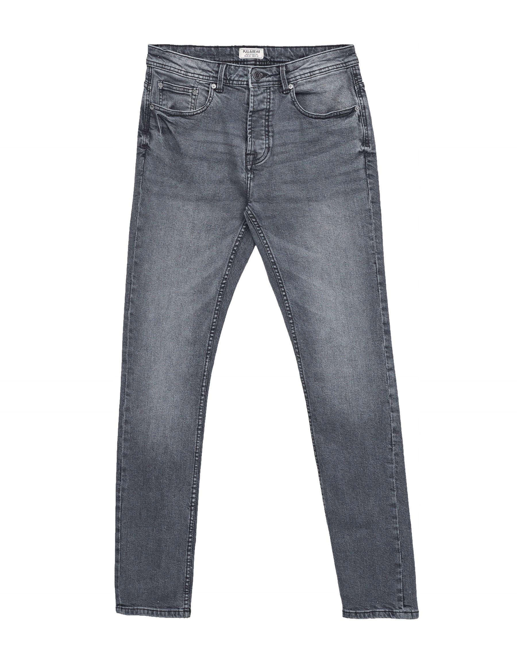 SZARE SPODNIE JEANS SLIM 