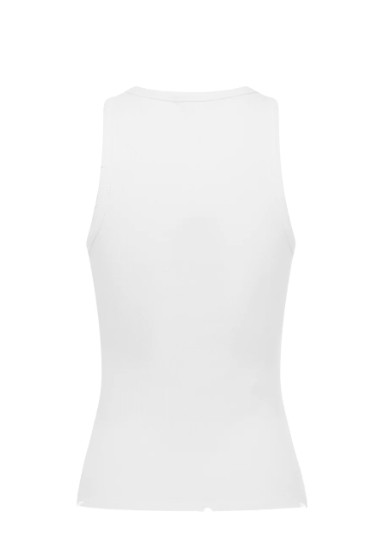 biały top prążki print 