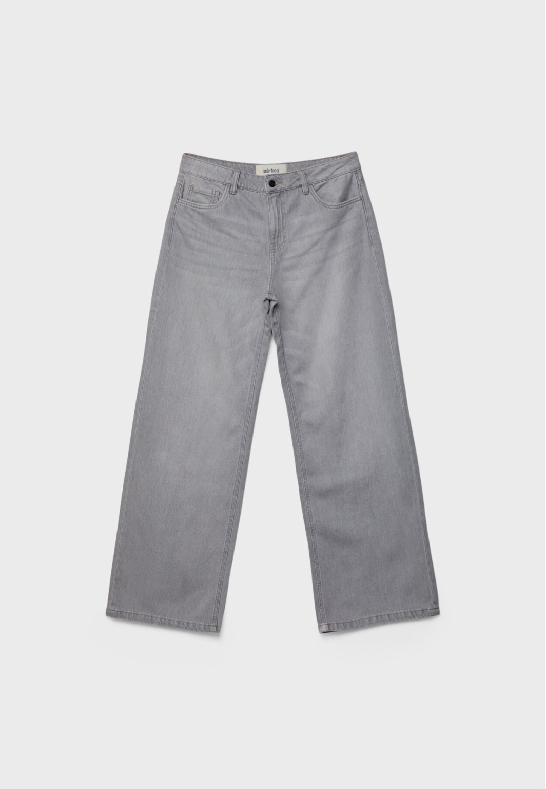 SZARE SZEROKIE SPODNIE JEANS