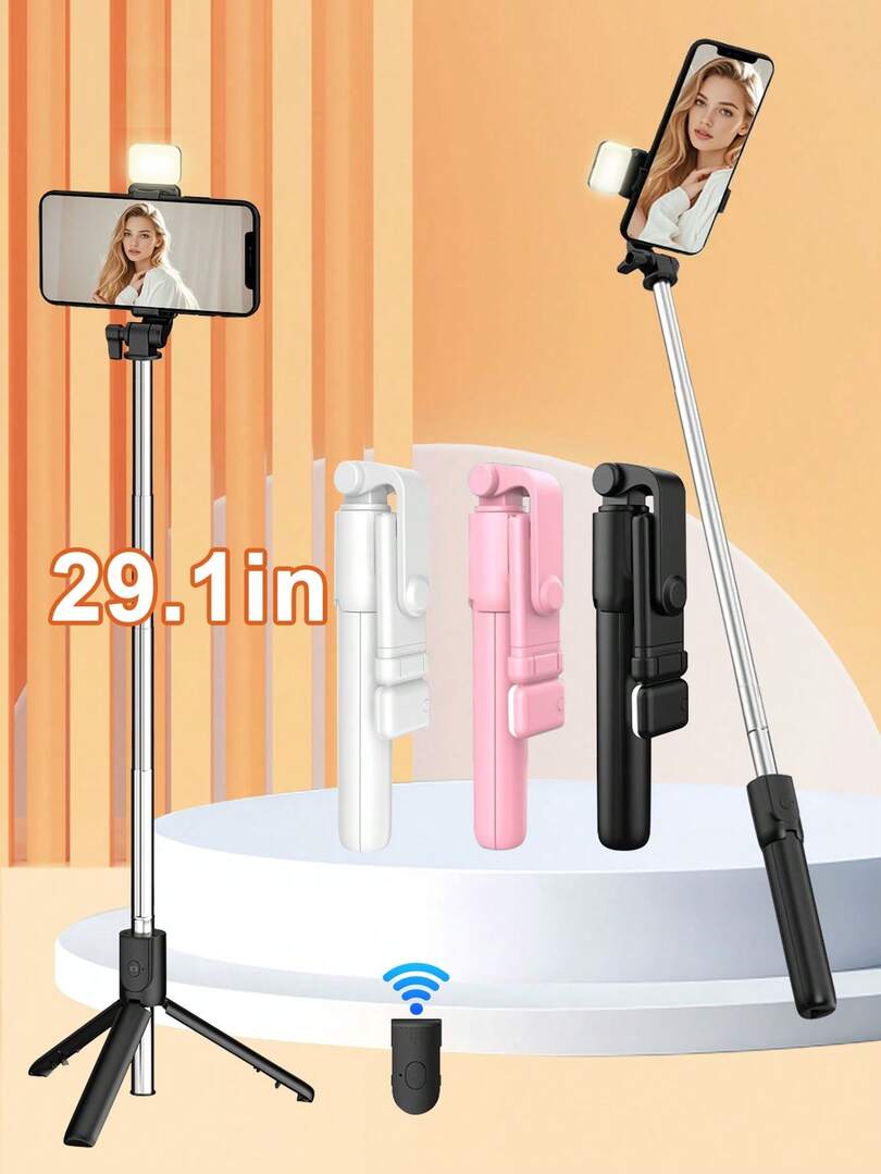 biały selfie stick do telefonu