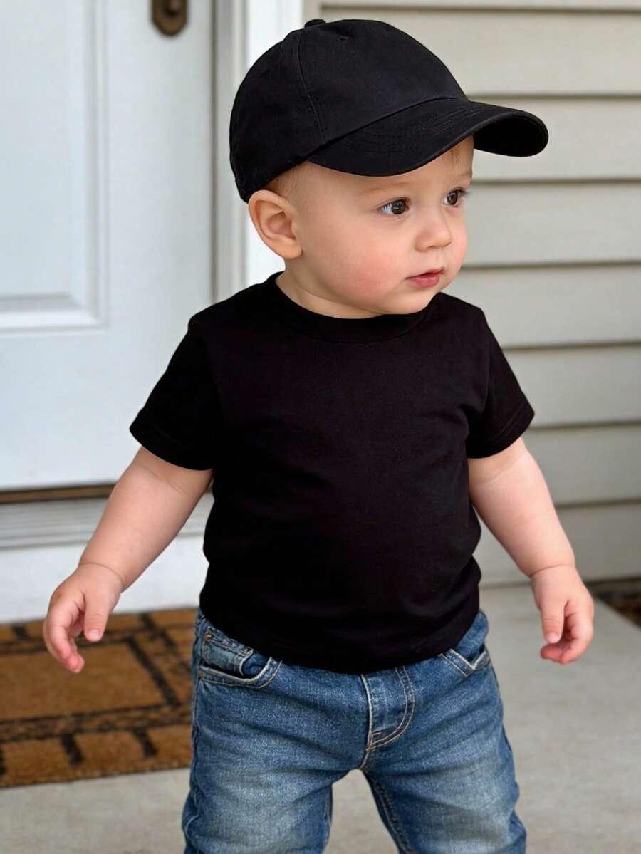 czarny t-shirt casual