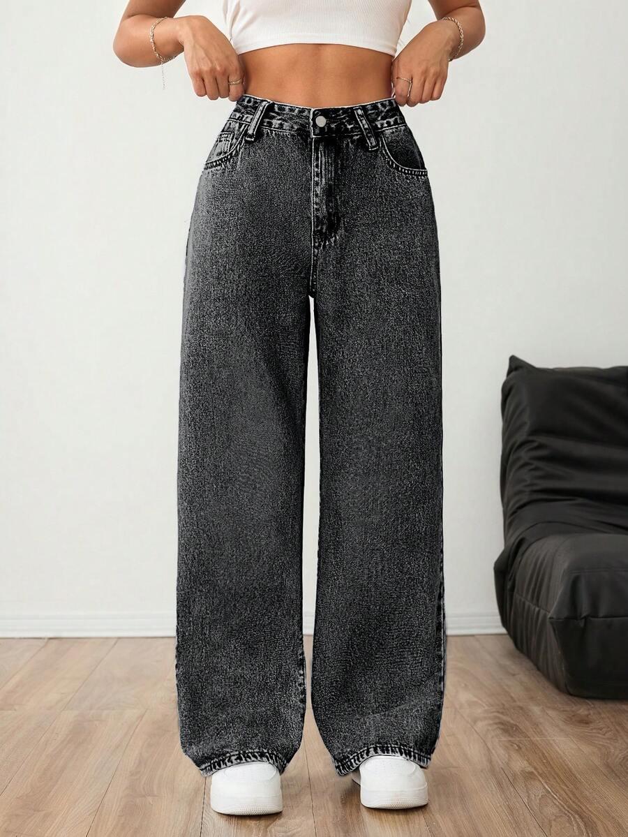 SZARE SPODNIE JEANS