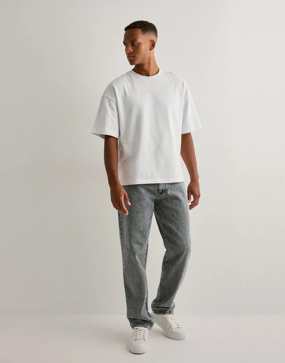 SZARE PROSTE SPODNIE JEANS 