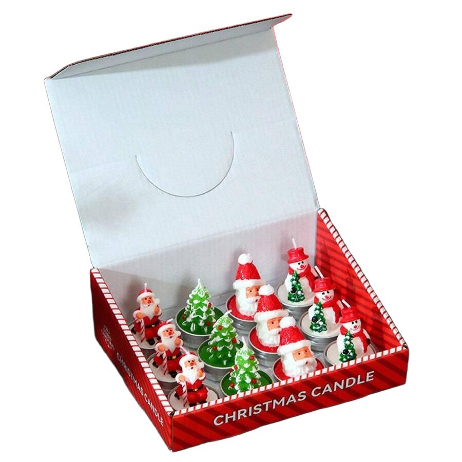 świeczka z motywem świątecznym 12-pack
