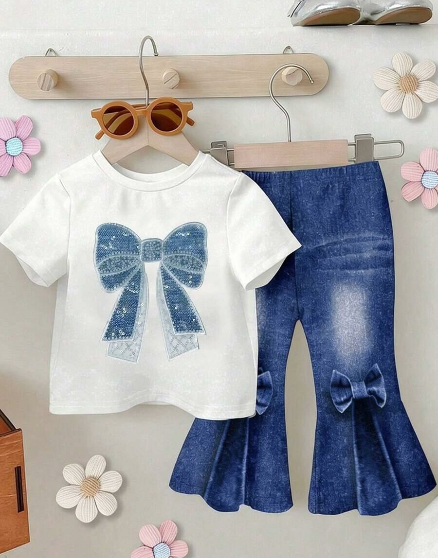 komplet bluzka legginsy dzwony