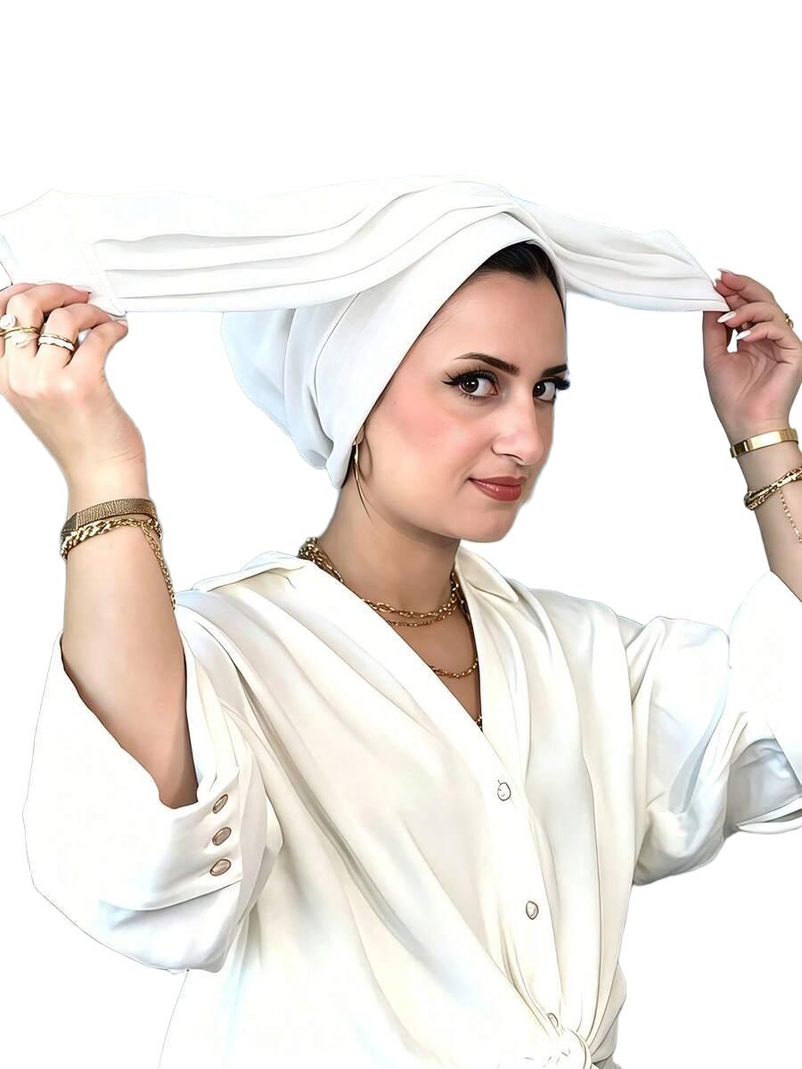 biały turban na głowę