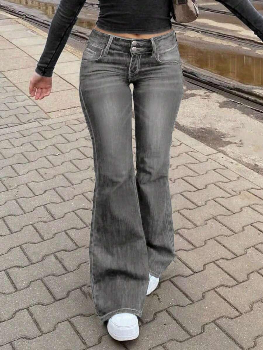 SZARE SPODNIE JEANS 