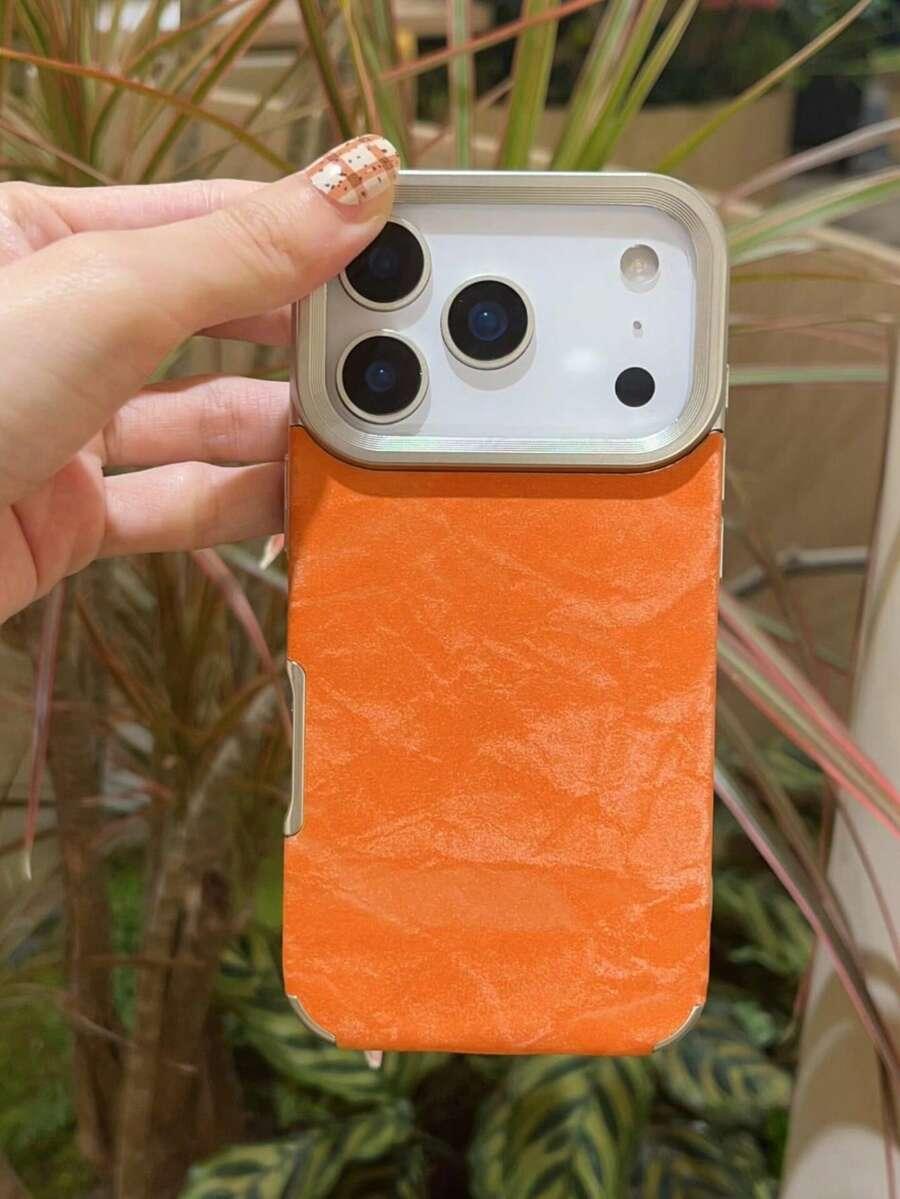 pomarańczowe etui na telefon iphone 12 pro max